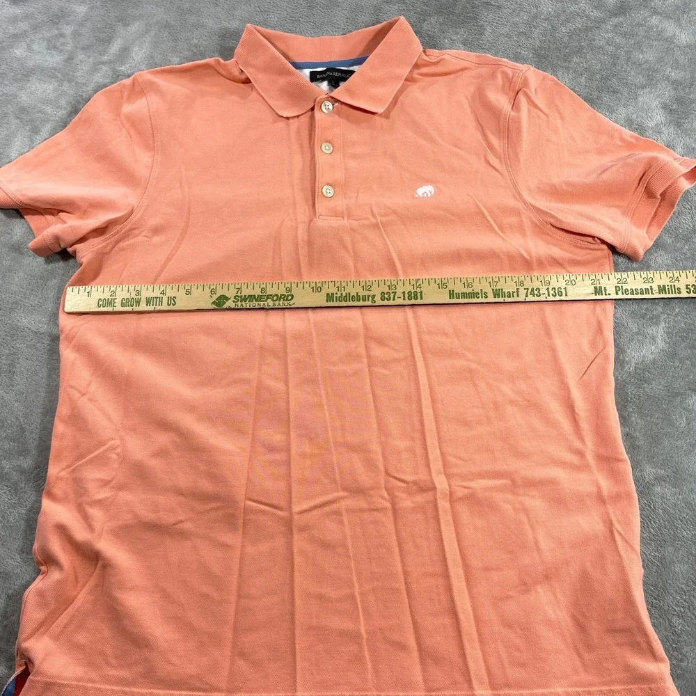 Banana Republic Polo Shirt Men Large Orange Elephant Logo Pique‎ S/249577-11